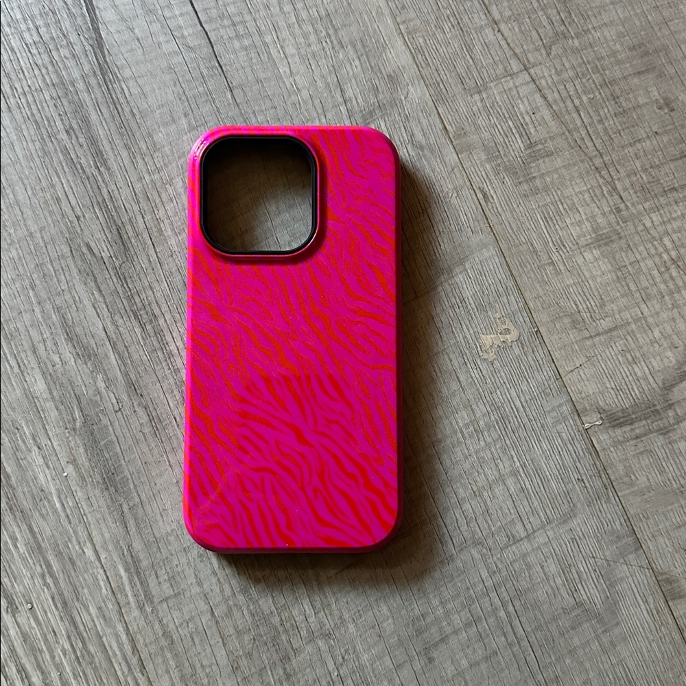 Pink and Red Animal Print Phone Case iPhone 14 Pro